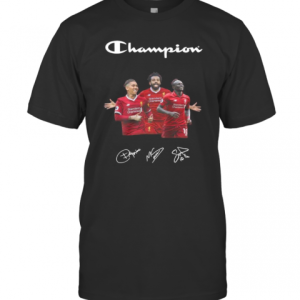 Champions Liverpool Football Club Player Signatures T-Shirt