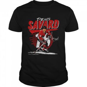 Chicago Blackhawks Denis Savard center signature shirt