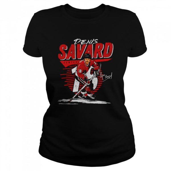 Chicago Blackhawks Denis Savard center signature shirt