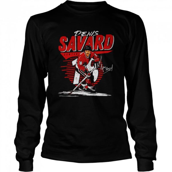 Chicago Blackhawks Denis Savard center signature shirt