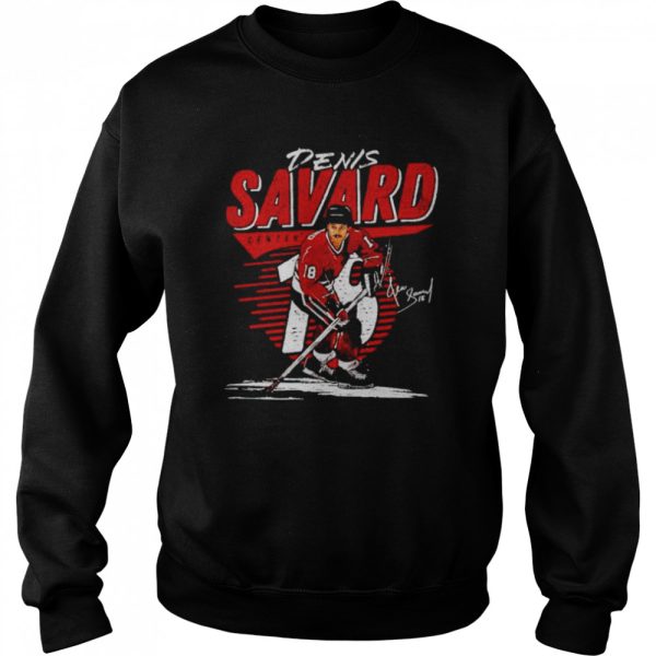 Chicago Blackhawks Denis Savard center signature shirt