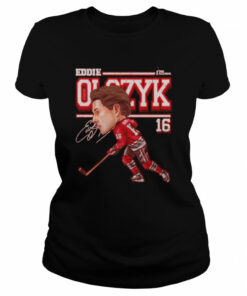 Chicago Blackhawks Eddie Olczyk cartoon signature shirt 1 Chicago Blackhawks Eddie Olczyk cartoon signature shirt 2