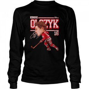 Chicago Blackhawks Eddie Olczyk cartoon signature shirt 3