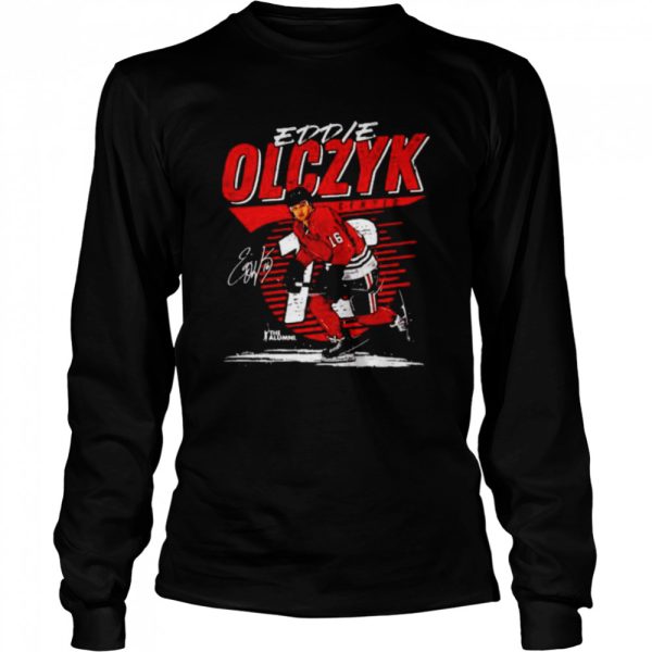 Chicago Blackhawks Eddie Olczyk center signature shirt