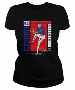 Chicago Cubs Greg Maddux card stat signature shirt 1 Chicago Cubs Greg Maddux card stat signature shirt 2