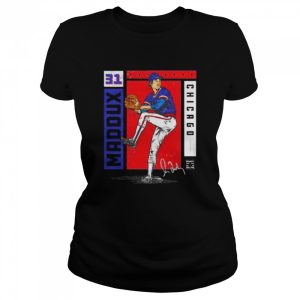 Chicago Cubs Greg Maddux card stat signature shirt