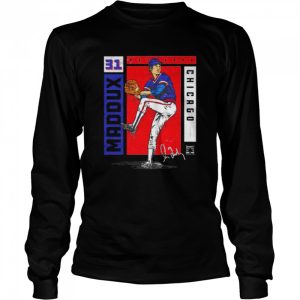 Chicago Cubs Greg Maddux card stat signature shirt 3