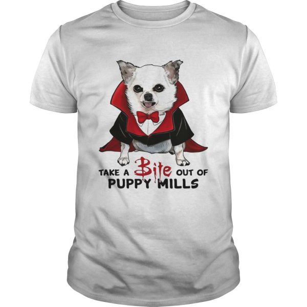 Chihuahua take a bite out of puppy mills shirt