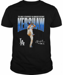 Clayton Kershaw Los Angeles Dodgers The Most Strikeouts in Dodgers History signature shirt 1