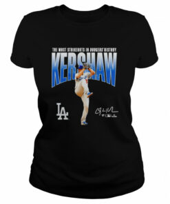 Clayton Kershaw Los Angeles Dodgers The Most Strikeouts in Dodgers History signature shirt 2