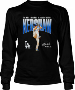Clayton Kershaw Los Angeles Dodgers The Most Strikeouts in Dodgers History signature shirt 3