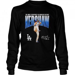 Clayton Kershaw Los Angeles Dodgers The Most Strikeouts in Dodgers History signature shirt 3