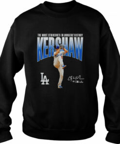 Clayton Kershaw Los Angeles Dodgers The Most Strikeouts in Dodgers History signature shirt 4
