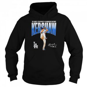 Clayton Kershaw Los Angeles Dodgers The Most Strikeouts in Dodgers History signature shirt 5