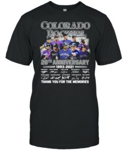 Colorado Rockies Baseball 28th Anniversary Signatures Thank You shirt 1