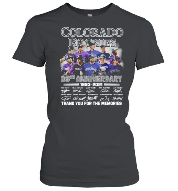 Colorado Rockies Baseball 28th Anniversary Signatures Thank You shirt