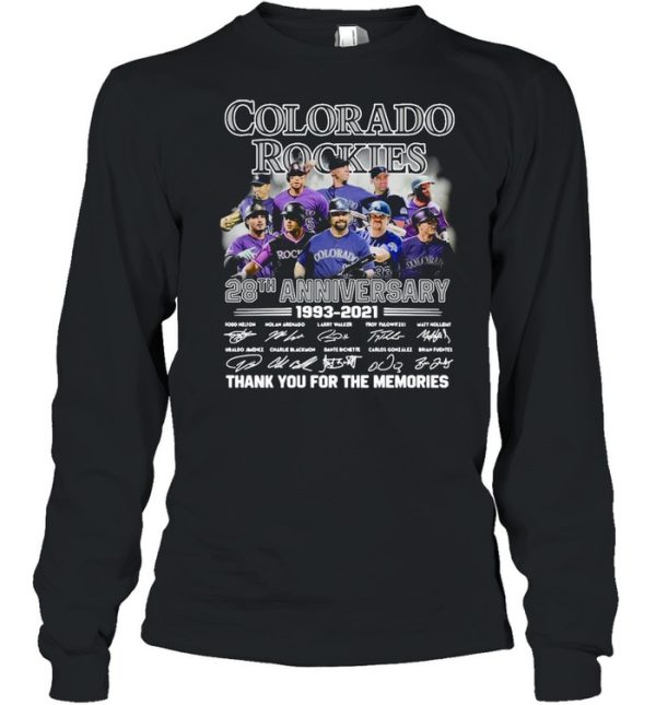 Colorado Rockies Baseball 28th Anniversary Signatures Thank You shirt