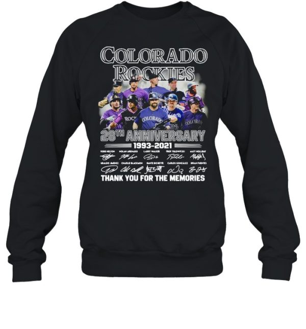 Colorado Rockies Baseball 28th Anniversary Signatures Thank You shirt