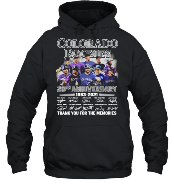 Colorado Rockies Baseball 28th Anniversary Signatures Thank You shirt