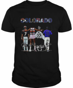 Colorado Sport Team 2 Elway and English Patrick Roy Walker signatures shirt 1