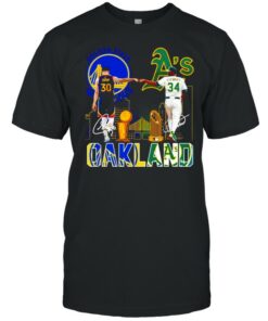 Curry Golden State Warriors and Stewart Oakland Athletics Oakland signatures shirt 1