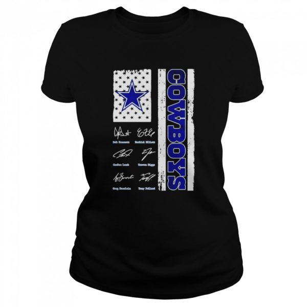 Dallas Cowboys name flag signatures shirt