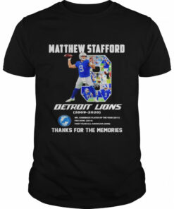 Detroit Lions Matthew Stafford 2009 2020 thanks for the memories shirt 1
