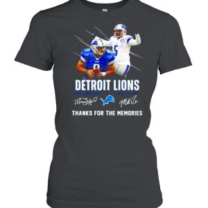 Detroit Lions Matthew Stafford Matt Prater thanks for the memories signatures shirt