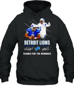 Detroit Lions Matthew Stafford Matt Prater thanks for the memories signatures shirt 5