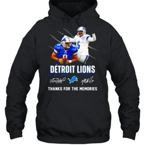 Detroit Lions Matthew Stafford Matt Prater thanks for the memories signatures shirt 5