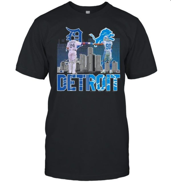 Detroit Miguel Cabrera Trey Flowers signatures shirt