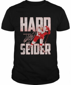 Detroit Red Wings Moritz Seider hard seider bold signature shirt 1