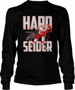 Detroit Red Wings Moritz Seider hard seider bold signature shirt 2 Detroit Red Wings Moritz Seider hard seider bold signature shirt 3