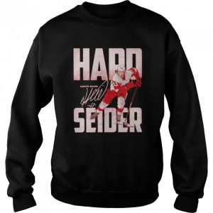 Detroit Red Wings Moritz Seider hard seider bold signature shirt 4