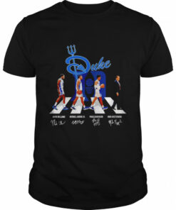 Duke Abbey Road Mark Williams Wendell Moore Jr Paolo Banchero Mike Kryzewski signatures shirt 1