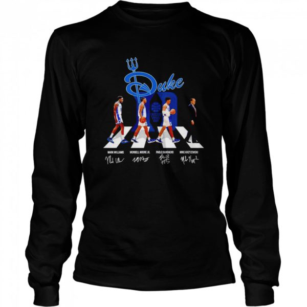 Duke Abbey Road Mark Williams Wendell Moore Jr Paolo Banchero Mike Kryzewski signatures shirt