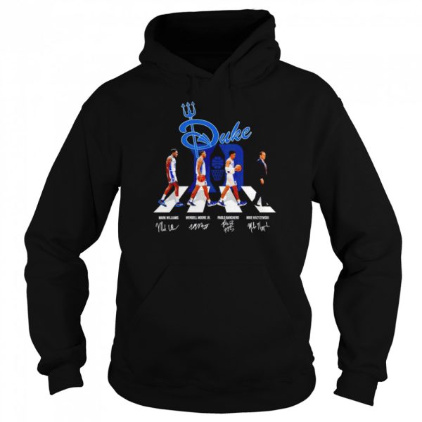 Duke Abbey Road Mark Williams Wendell Moore Jr Paolo Banchero Mike Kryzewski signatures shirt