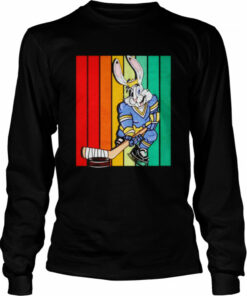 Easter bunny playing ice hockey shirt 3