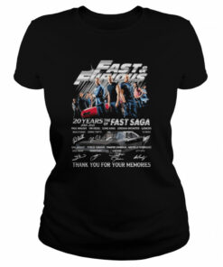 Fast and Furious 20 years the of Fast Saga thank you for the memories signatures shirt 2