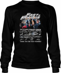 Fast and Furious 20 years the of Fast Saga thank you for the memories signatures shirt 3