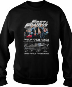 Fast and Furious 20 years the of Fast Saga thank you for the memories signatures shirt 4