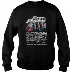 Fast and Furious 20 years the of Fast Saga thank you for the memories signatures shirt 4