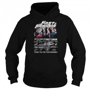 Fast and Furious 20 years the of Fast Saga thank you for the memories signatures shirt 5