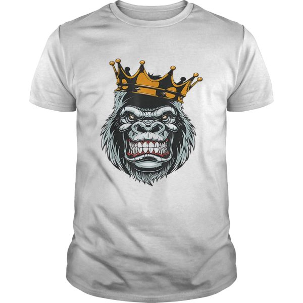 Funny Gorilla King ferocious gorilla on with crown Halloween shirt