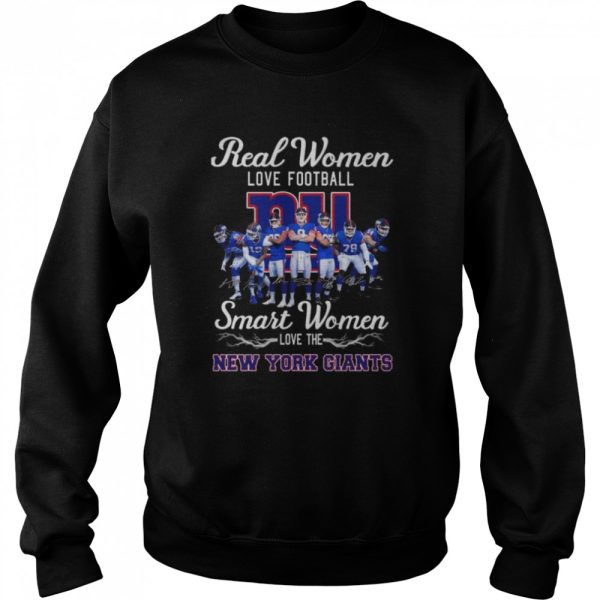 Funny Real women love football smart women love the New York Giants signatures 2022 shirt