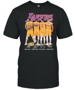 Gasol and James and Kuzma and Davis Lakers signatures 2021 shirt 1