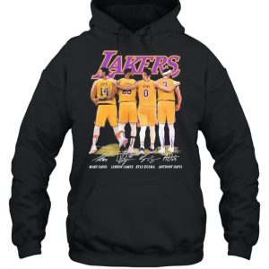 Gasol and James and Kuzma and Davis Lakers signatures 2021 shirt 4