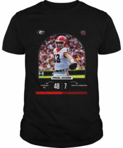 Georgia 48 vs 7 South Carolina Final Score game day 2022 shirt 1