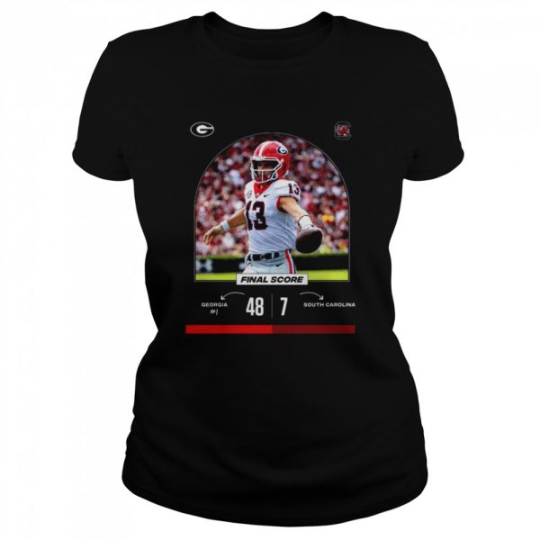 Georgia 48 vs 7 South Carolina Final Score game day 2022 shirt