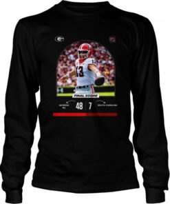 Georgia 48 vs 7 South Carolina Final Score game day 2022 shirt 3